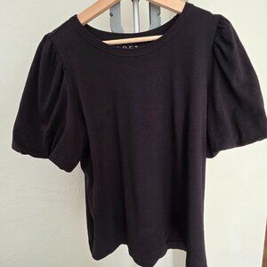 Ann Taylor LOFT Puffed Sleeve Cotton Crewneck Tee